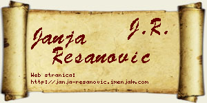 Janja Resanović vizit kartica
